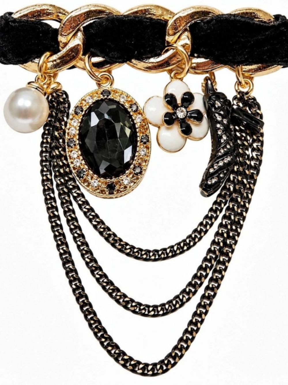 Black & Gold Statement Brooch